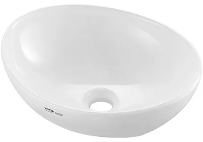 Obrázok produktu pre VEVOR Oválne umývadlo na dosku Umývadlo, 409 x 341 x 144 mm, umývadlo na dosku nad pult, keramické umývadlo v modernom štýle, na toalety, do hotelov, reštaurácií,