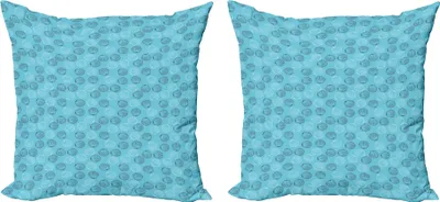 Obrázok produktu pre ABAKUHAUS Pobrežná sada obliečok na vankúš (2 ks), námorný motív s mušľami Oceán Letná dovolenka, 50 x 50 cm, bledomodrá biela
