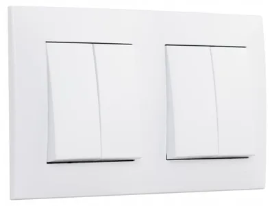 Produktbild von Ospel Szafir Doppel-Schalter-Set Unterputz mit Rahmen Weiß