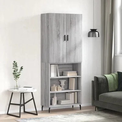 Produktbild von vidaXL Highboard Grau Sonoma 69,5x34x180 cm Holzwerkstoff