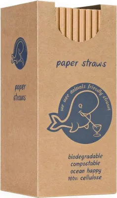 Produktbild von Papierstrohhalme braun/Kraftpapier 8/205 mm 160 Stück.