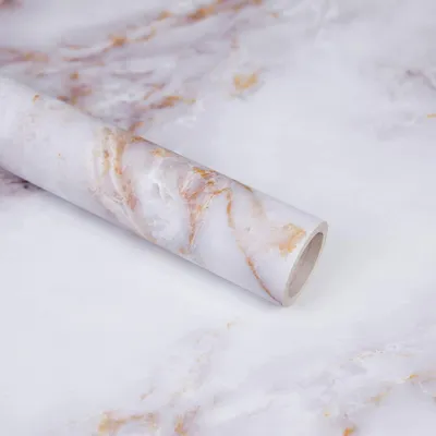 Image de Film adhésif en vinyle - Effet marbre - Étanche et polyvalent - 60 x 500 cm - Papier peint pour cuisine et salle de bain - Facile à poser...