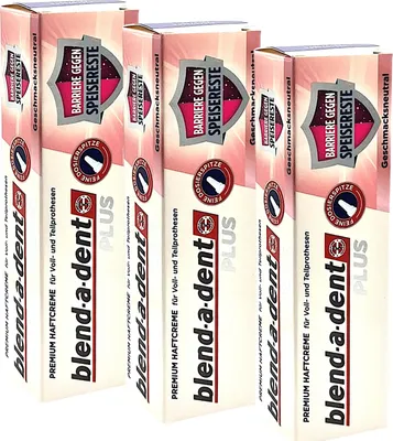 Produktbild von 3x Blend-a-dent Haftcreme Premium Plus - neutral
