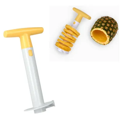Produktbild von Metaltex Sir Pineapple Ananasschneider aus Kunststoff, 23 cm, in weiß/gelb