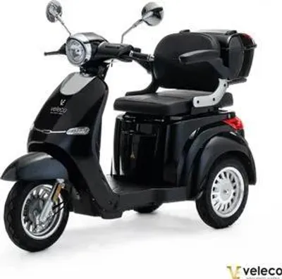 Immagine prodotto di Veleco Cristal - scooter di mobilità a 3 ruote - design moderno - completamente assemblato - 1000W - ruote grandi - triciclo - scooter elettrico - e-scooter - (nero)