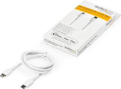 Obrázek produktu pro StarTech.com RUSBCLTMM1MW, Bílá, USB C, Lightning, 1 m, Samec, Samec