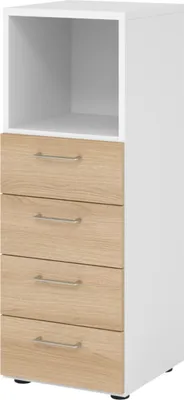 Produktbild von bümö smart Schubladen Kombi - 4 Schübe - Nachbildung: Weiß/Eiche
