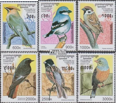 Produktbild von Briefmarken Kambodscha 1997 Mi 1684-1689 (kompl.Ausg.) postfrisch Singvögel