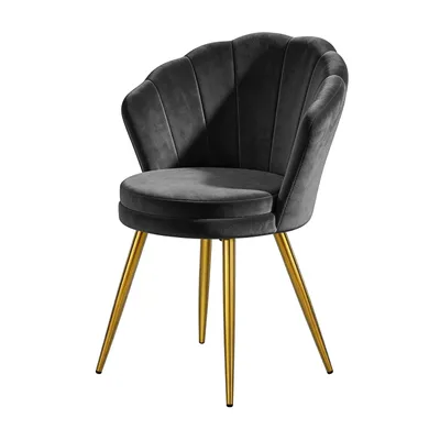 Produktbild von 1er Set Esszimmerstühle aus Samt Esszimmerstuhl Küchenstühle im Vintage Design Schwarz