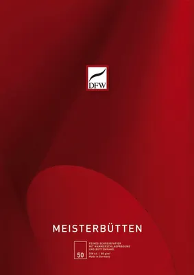 Produktbild von DFW 840100 Briefblock Meisterbütten - A4, unliniert, 80 g/qm, 50 Blatt