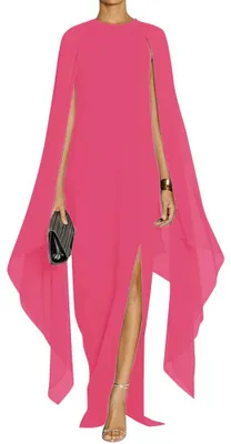 Produktbild von MAYFASEY Damen Elegant High Split Flare Ärmel Formale Abendkleider Maxikleid mit