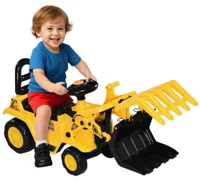 Produktbild von HOMCOM Sitzbagger Aufsitzbagger mit Schaufel, Hupe, für Kinder 2-4 Jahre