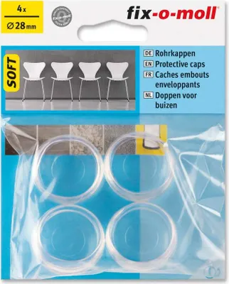 Produktbild von Rohrkappen Soft transparent 28 mm fix-o-moll