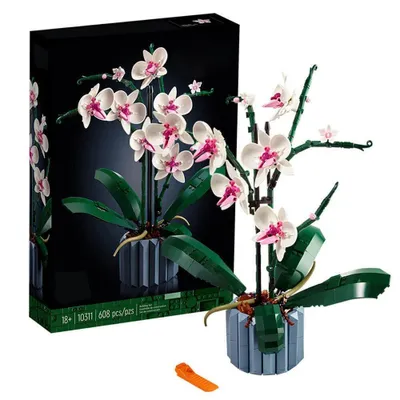 Produktbild von Orchidee Künstliche Pflanzen Set mit Blumen, Modellbausatz für Erwachsene