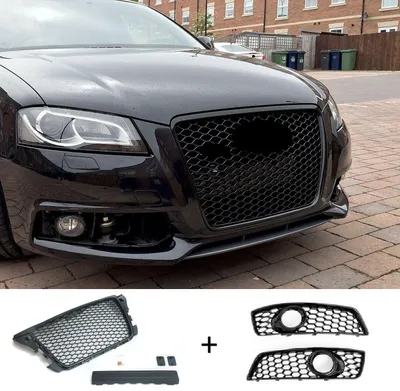 Kühlergrill Waben Gitter Stoßstange f. Nebelscheinwerfer für Audi A3 8P 04/2008 – Produktansicht