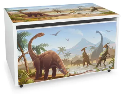 Produktbild von Holzspielzeugkiste mit Sitzfläche und Rädern für Kinder