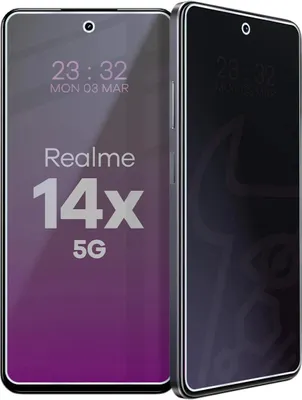 Produktbild von Hybridglas mit Privatschutzfilter für Realme 14x 5G, Bizon Glass Mule Shadow, Matt