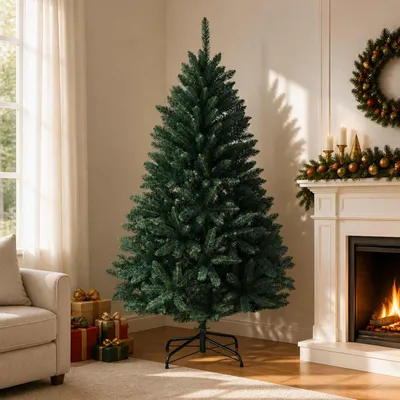 Imagen del producto de Árbol de Navidad artificial, plegable, de 180 cm, de PVC, color verde oscuro