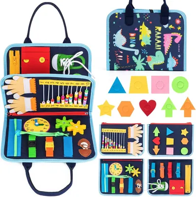 Productafbeelding van Busy Board - Montessori - Speelgoed voor kinderen vanaf 1-2 - 3-4 jaar - Peuters - Baby - Activiteitenbord - Stil - Boek - Autisme