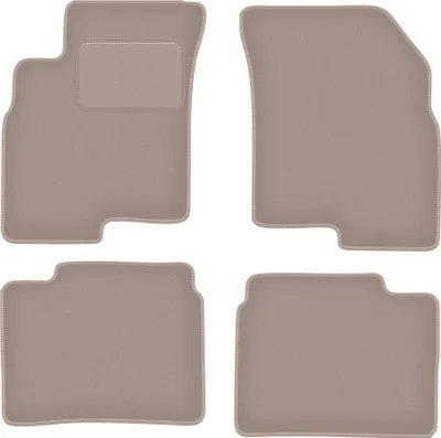 Image de Tapis de sol en velours pour Hyundai Sonata IV sedan (2005-2010) - tapis de sol LUX beige (4 pièces)