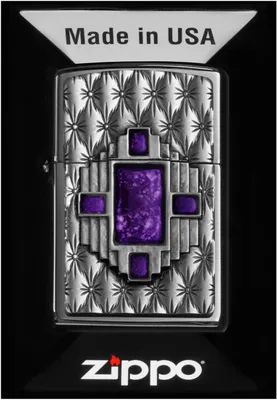 Produktbild von Zippo Sturmfeuerzeug - Purple Diamond, High Polish Chrome, Emblem - Nachfüllbar