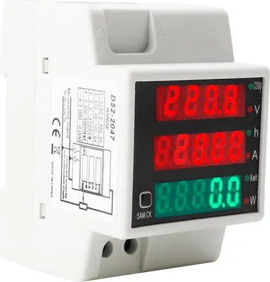 Imagen del producto de Medidor de energía digital AC80-300V 100A, multímetro para carril DIN, medidor de potencia eléctrica, medidor de kWh, probador multifunción de voltaje, corriente, factor de potencia, amperímetro y voltímetro