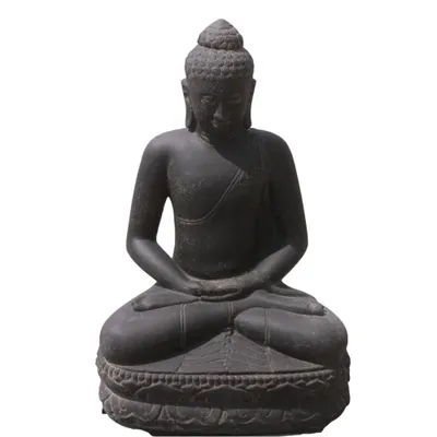 Produktbild von Schöner Buddha aus Steinguss perfekt für den Garten die Terasse oder den Vorgarten ist Frostfest Witterungsbeständig und Neu 125cm H, KA-BR-BLOM-125