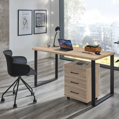 Produktbild von Büromöbel Set 2-teilig HILLSTON-43 mit 159cm Schreibtisch in Eiche