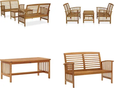 Produktbild von vidaXL 3 tlg. Garten Lounge Set Massivholz Akazie - Garten-Lounge-Set - Garten-Lounge-Sets - Gartenmöbel - Gartenmöbel-Set