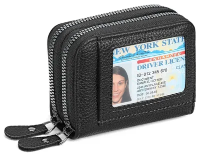 Image de Étui de cartes compact avec protection RFID et fermeture éclair