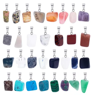 Edelstein-Hängerset, 31 Stile, Kristallquarz, DIY-Schmuck, 31 Stück