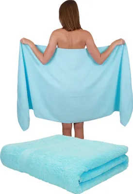 Produktbild von Betz 2 Stück XXL Badetücher 100 x 200 cm PALERMO Saunatuch 100% Baumwolle Farbe: türkis