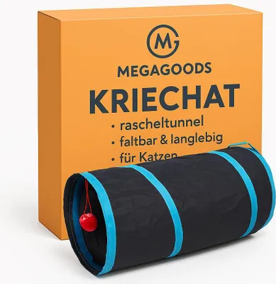 Produktbild von Katzentunnel Rascheltunnel faltbar langlebig für Katzen DE.