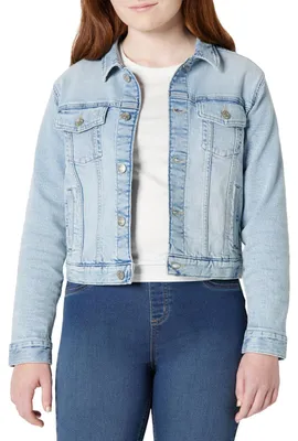 Productafbeelding van A. Essentials Uni Kinderjas, regular fit, denim, truckerstijl, met gemiddelde stretch