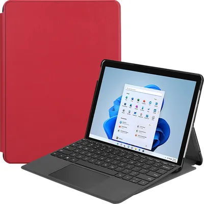 Image de Housse de tablette pour Microsoft Surface 8 Pro 13 pouces Slim Case Etui avec fonction stand et fonction auto sleep/wake rouge