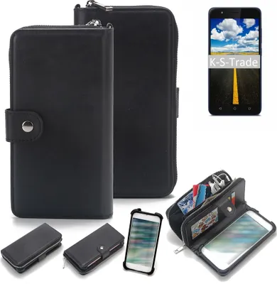 Produktbild von K-S-Trade 2in1 Handyhülle Schutzhülle kompatibel mit Gigaset GS270 Plus  & Portemonnee Cover Handy Hülle Case Etui Geldbörse Wallet Bookstyle