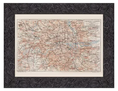 Produktbild von Modernes Poster mit Rahmen, Londoner Vintage-Karte