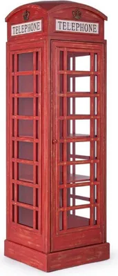 Produktbild von Casa Padrino Landhausstil Bücherschrank Telefonzelle Antik Rot 55 x 51,5 x H. 180 cm - Telefonzellen Regalschrank im englischen Stil - Wohnzimmer Möbel im Landhausstil - Landhausstil Möbel