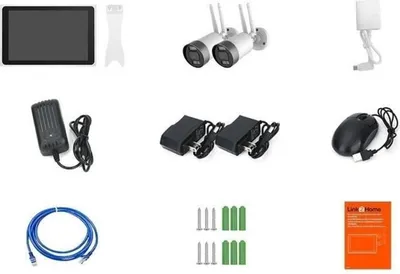 Produktbild von Kit 2 WLAN-Überwachungskameras + 1 NVR-Bildschirm für den Innen- und Außenbereich