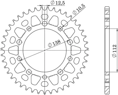 Productafbeelding van Staal kettingtandwiel Supersprox 520 - 43 tanden (zwart) RFE-1303:43-BLK | ID 112,0 LK 138,0 5 gaten/5 gaten
