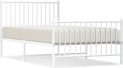 Obrázok produktu pre vidaXL Detská posteľ s čelom a nohami Kovová biela 100x190 cm