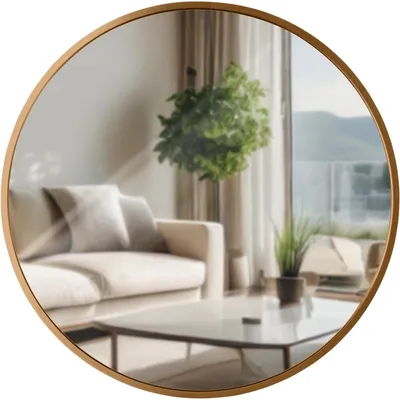 Produktbild von CLP Wandspiegel Elsie rund in 4 Größen, für Wohnzimmer, Schlafzimmer oder Bad gold matt Größe M