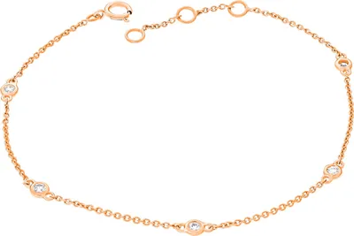 Produktbild von 585er Rotgold Armband mit 5 x Brillanten 0,15 ct. Armreif Armkette Armband 14K