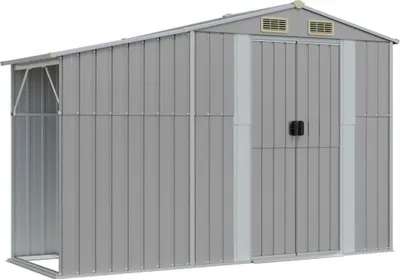 Zdjęcie produktu dla vidaXL Szopa ogrodowa szara 277x93x179 cm stal ocynkowana