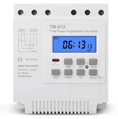 Zeitschaltuhr Hutschiene 380 V programmierbar 17 Schaltzeiten