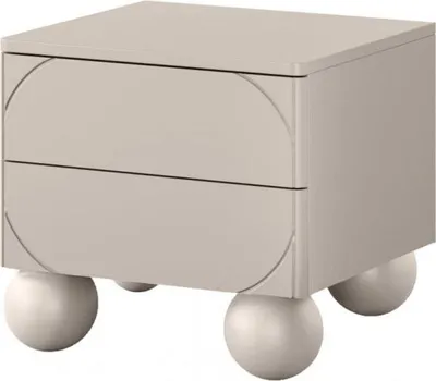 Zdjęcie produktu dla Szafka nocna Sonatia II z 2 szufladami – nowoczesny i solidny design | Kolor: kaszmir | Wymiary: 45 x 47 x 45 cm