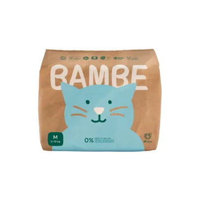 Produktbild von Bambe | Öko-Windeln | Größe M | von 5–10 kg | ca. bis 10 Monate | Packung mit 36 Stück