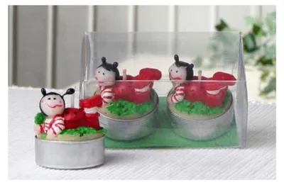 Produktbild von 2er-Set Dekokerzen/Teelichter Marienkäfer, in Geschenkverpackung