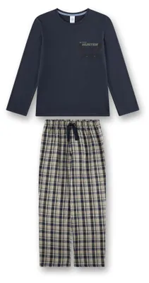Productafbeelding van Sanetta pyjama voor jongens, lange model, blauw, met wolfprint, maat 128