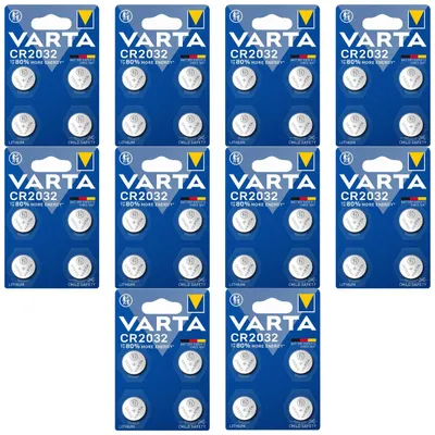 Produktbild von VARTA CR 2032 Lithium-Knopfzellenbatterie für Fernbedienung 3V 4 Stück x10